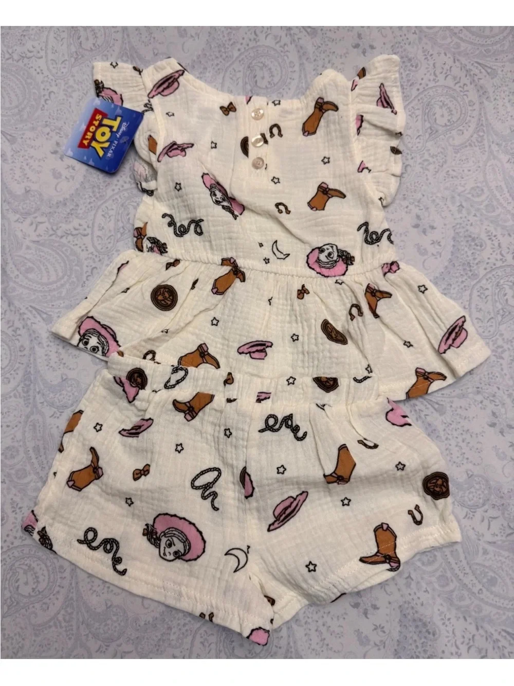 Toy Story 5 Jessie 100% Cotton Gauze Toddler 2 piece flowy tank & shorts outfit